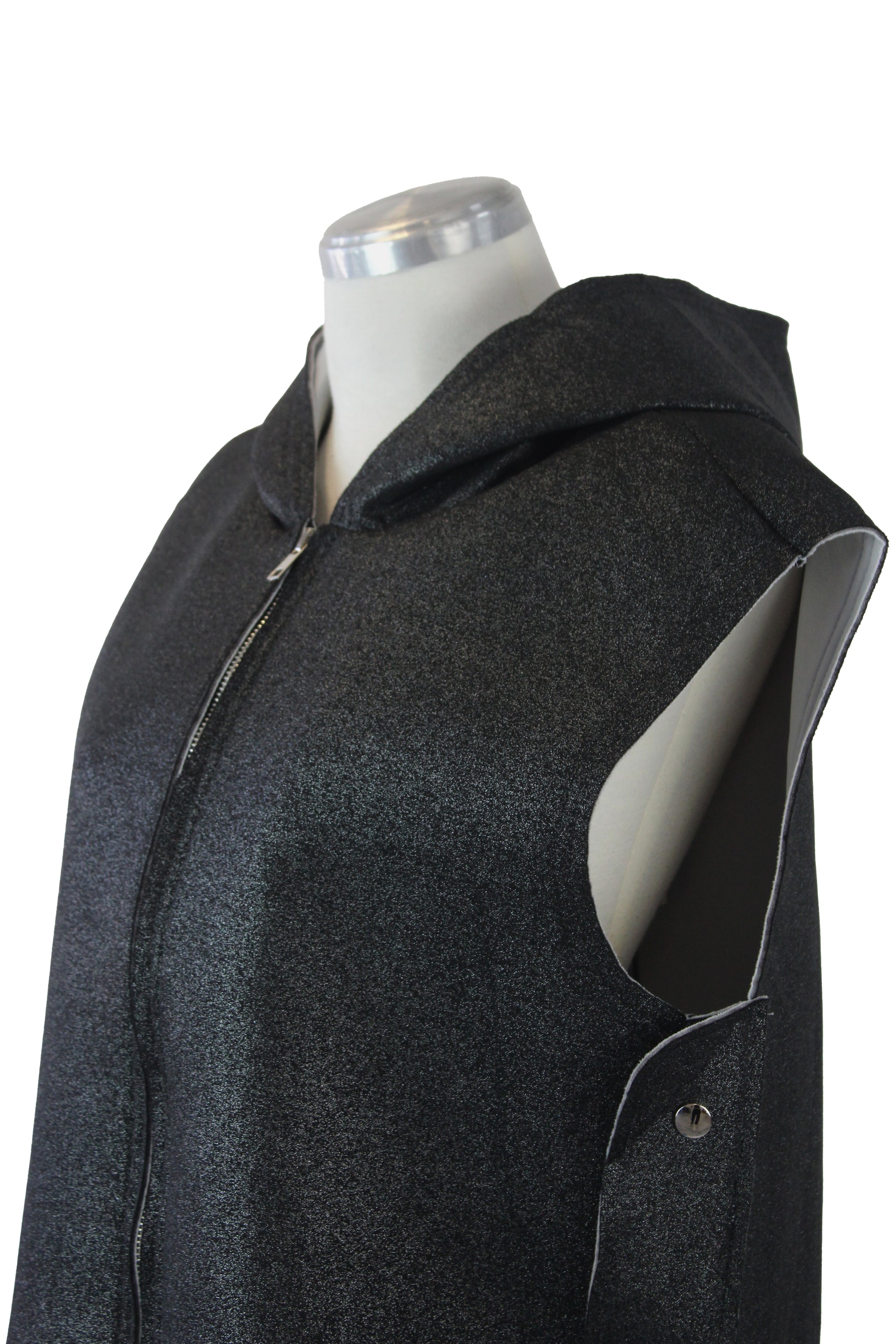 DJ-0376 Chaleco Con Capucha y Botones Laterales