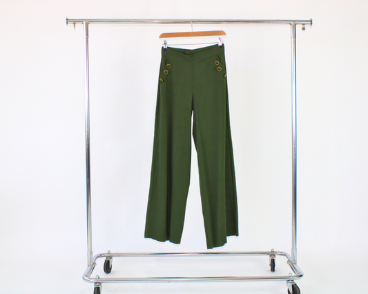 2097 Pantalon lino con botones forrados