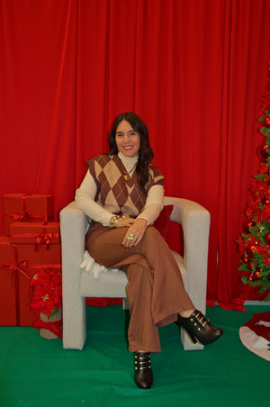 D25822 Pantalón Pierna Ancha Cinto Hebilla de Concha