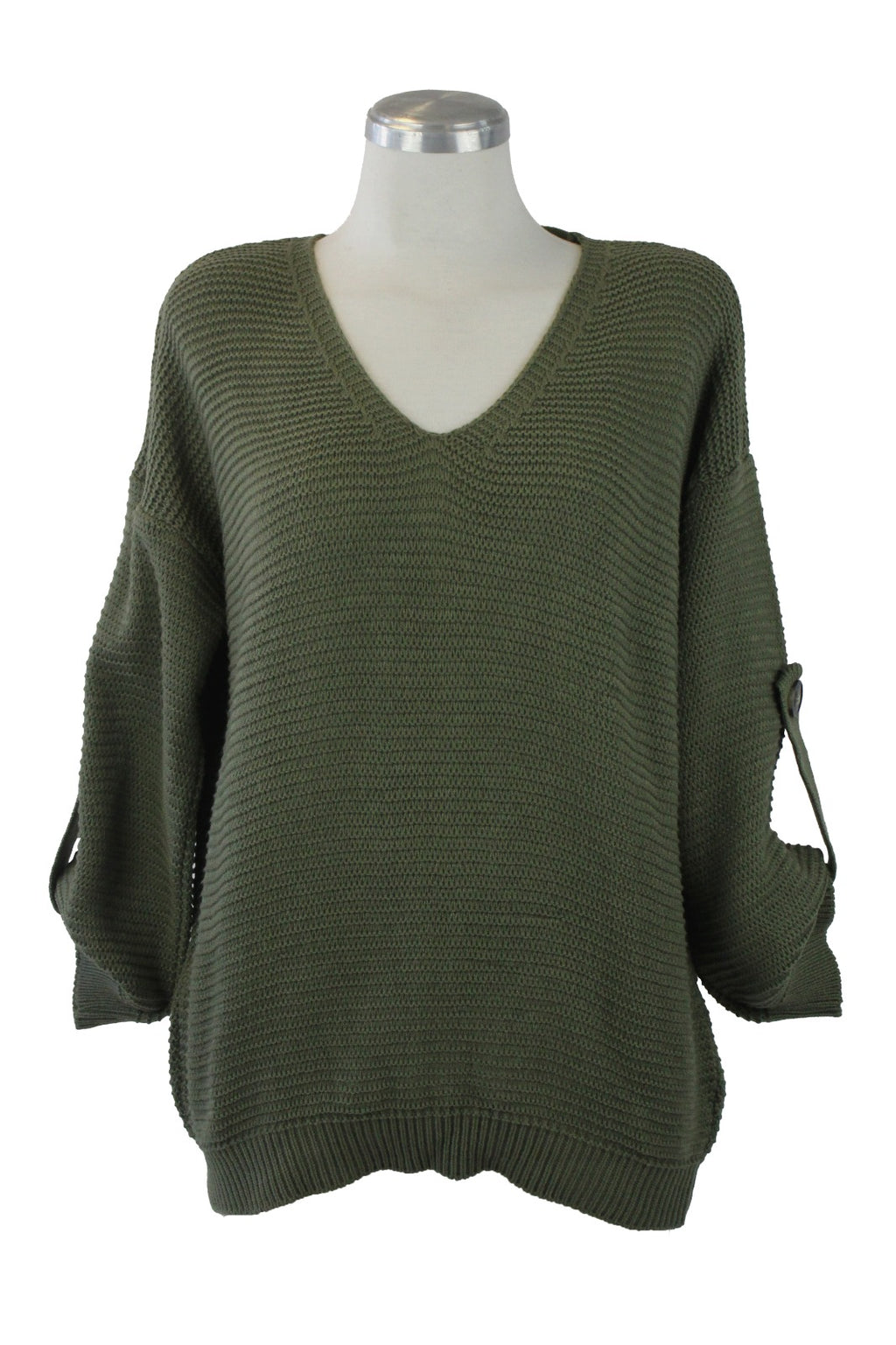 25601 Suéter Tejido de Ondas y Botón