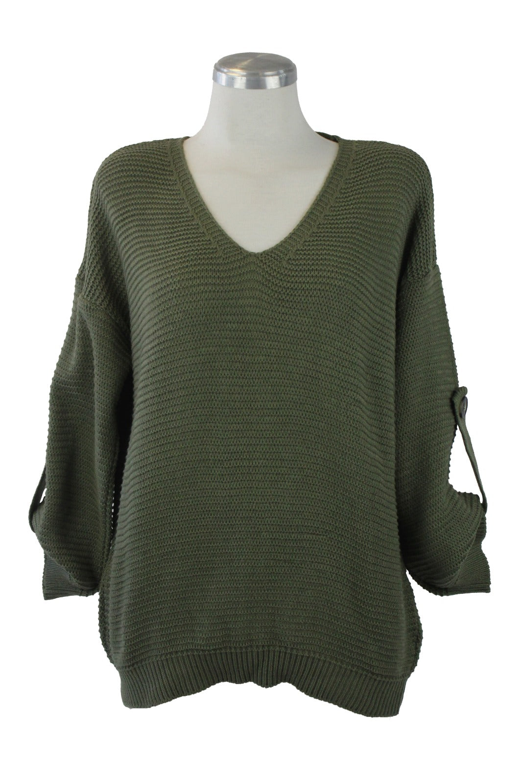 25601 Suéter Tejido de Ondas y Botón