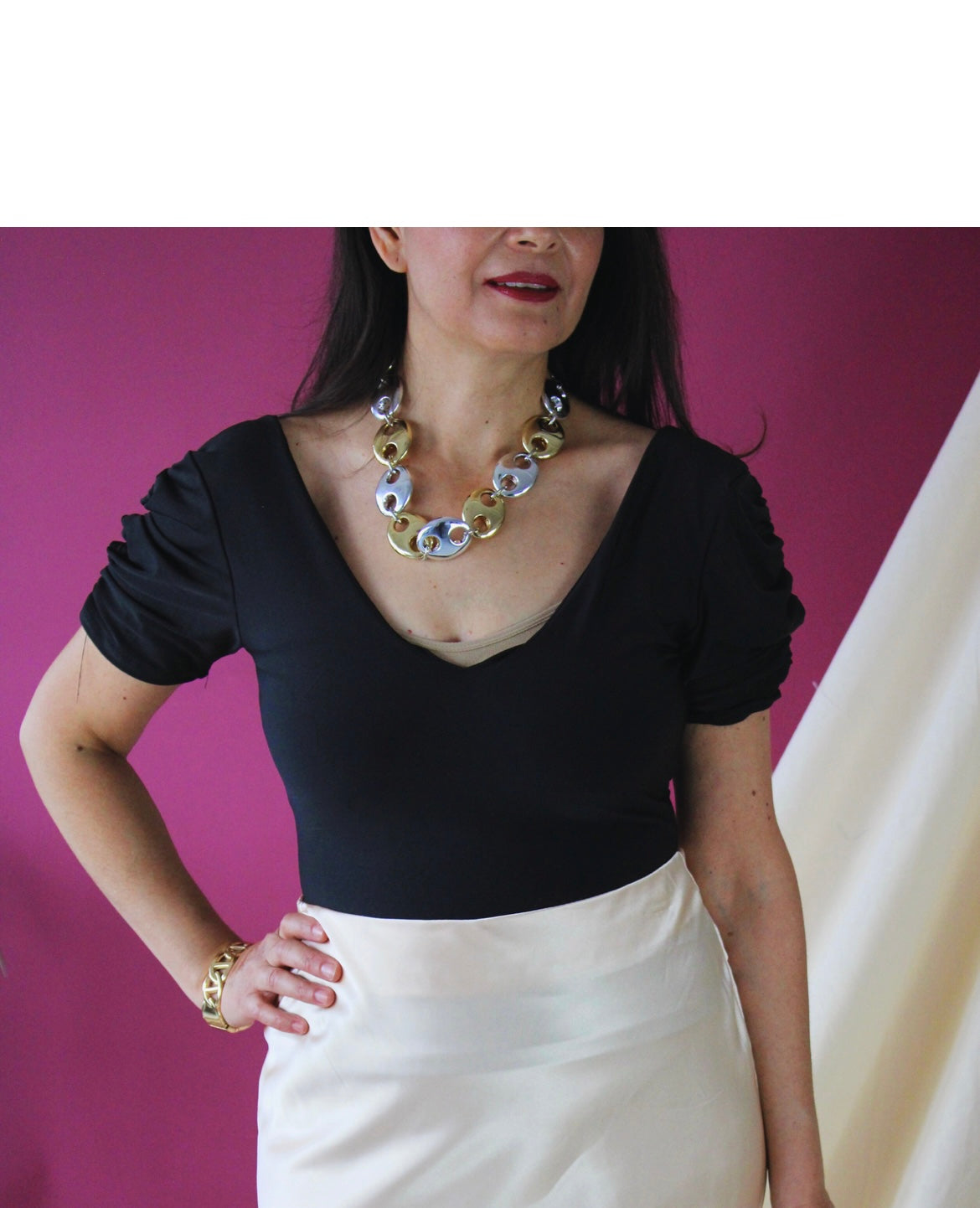 2603 Falda Esgada Satín