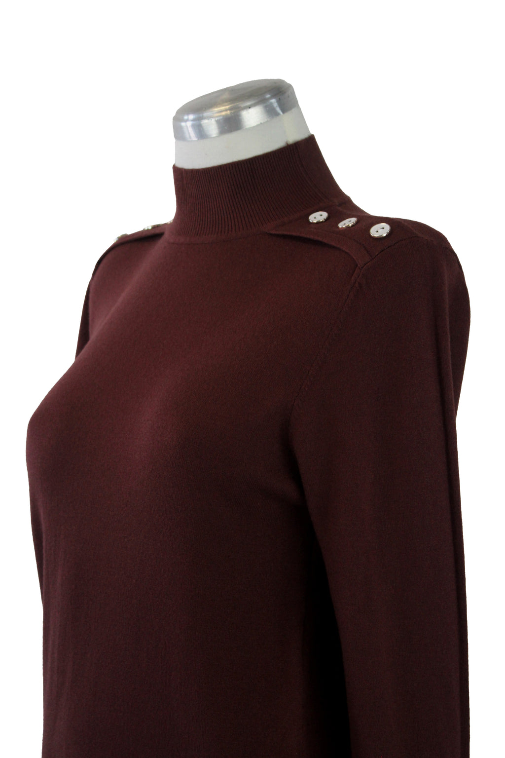 1283 Suéter Cuello Alto y Botones en los Hombros