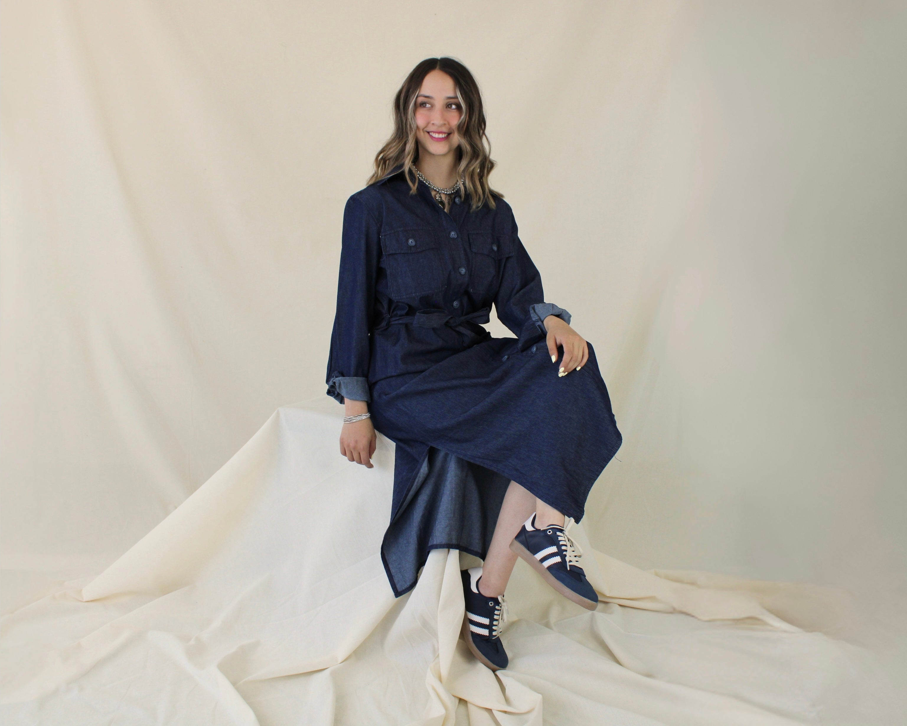 MOD2024 Vestido Botones Mezclilla