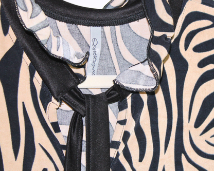 553 Blusa Calcuta Tipo Animal Print Con Lazos