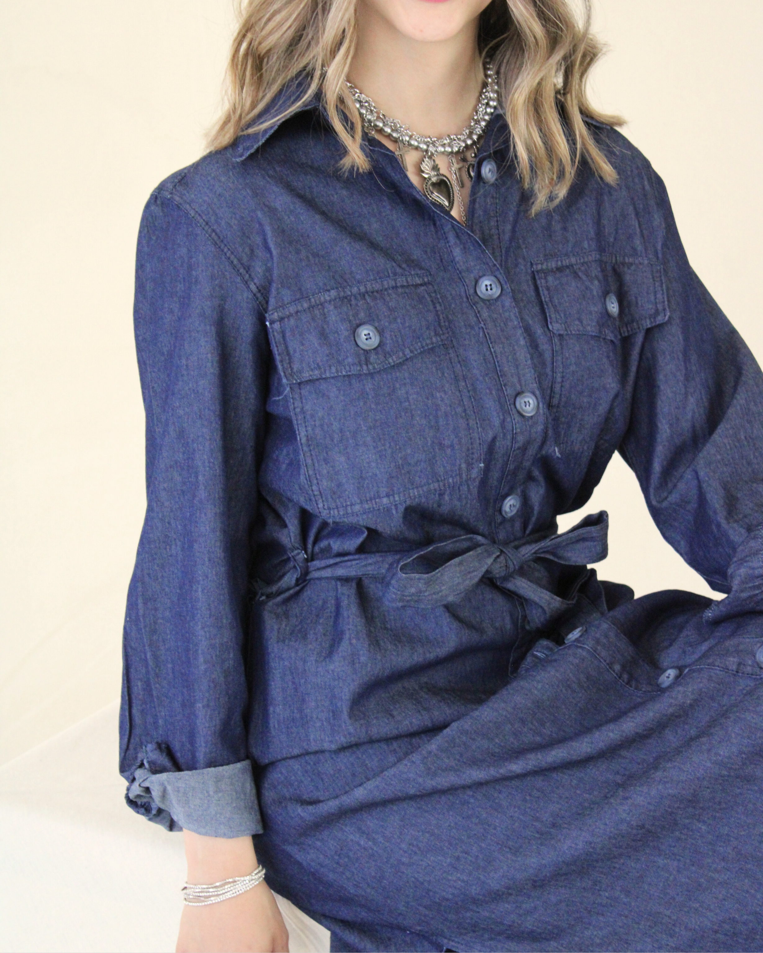 MOD2024 Vestido Botones Mezclilla