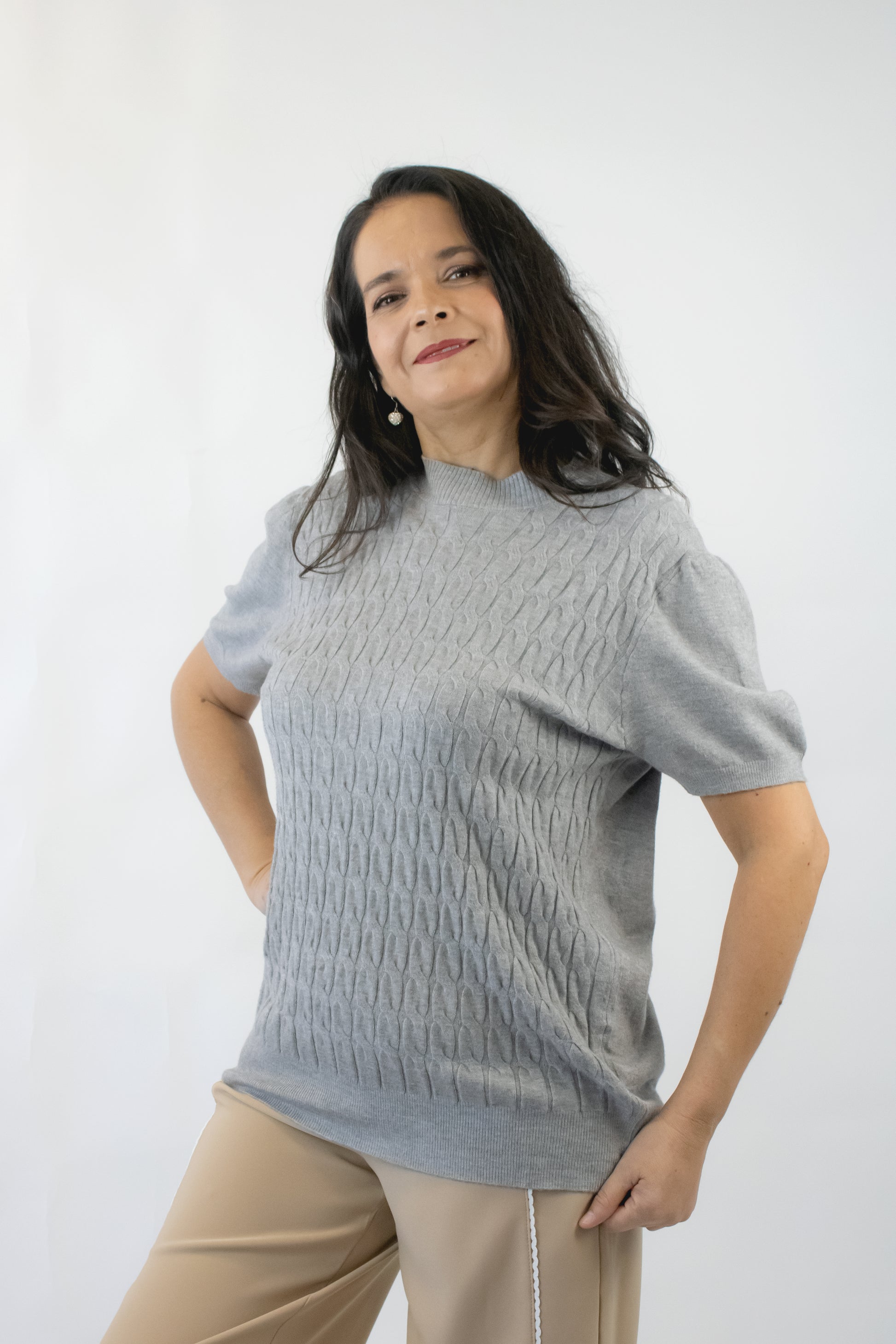 MZ-25118 Suéter Diseño Trenzado