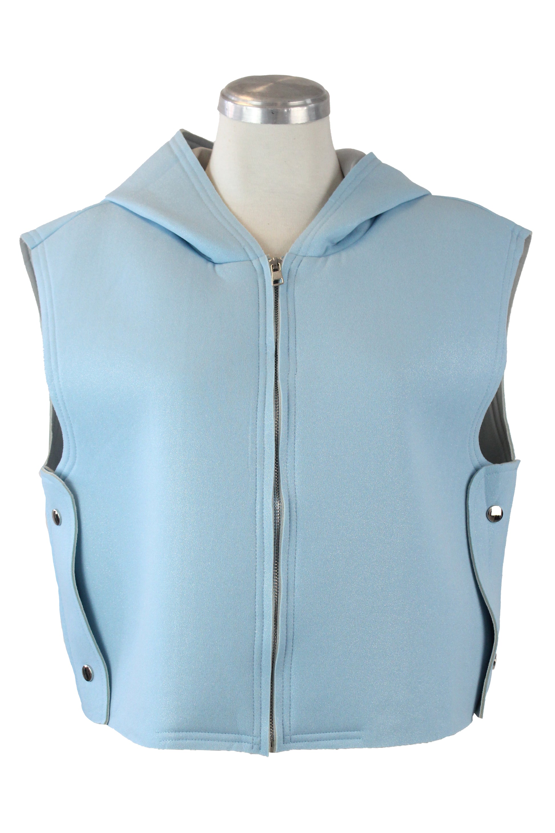 DJ-0376 Chaleco Con Capucha y Botones Laterales