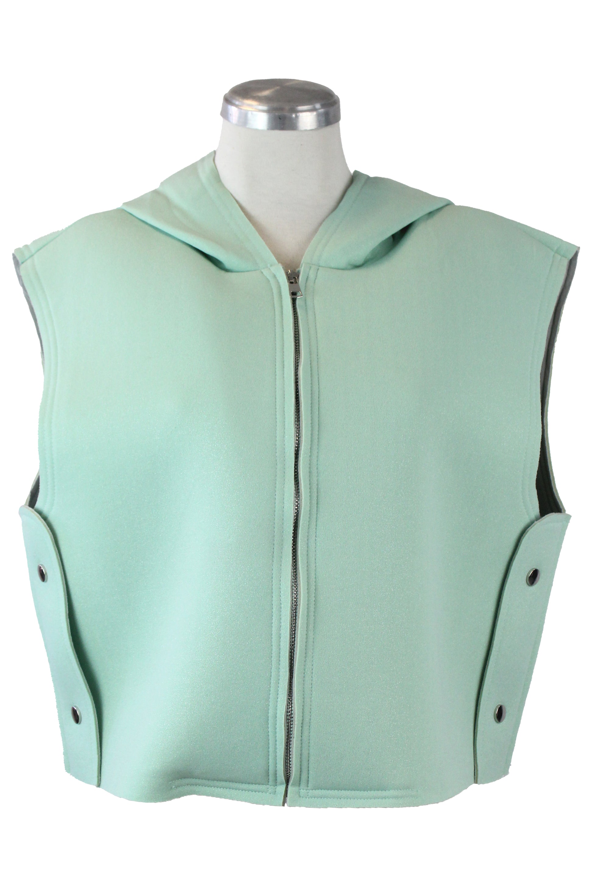 DJ-0376 Chaleco Con Capucha y Botones Laterales