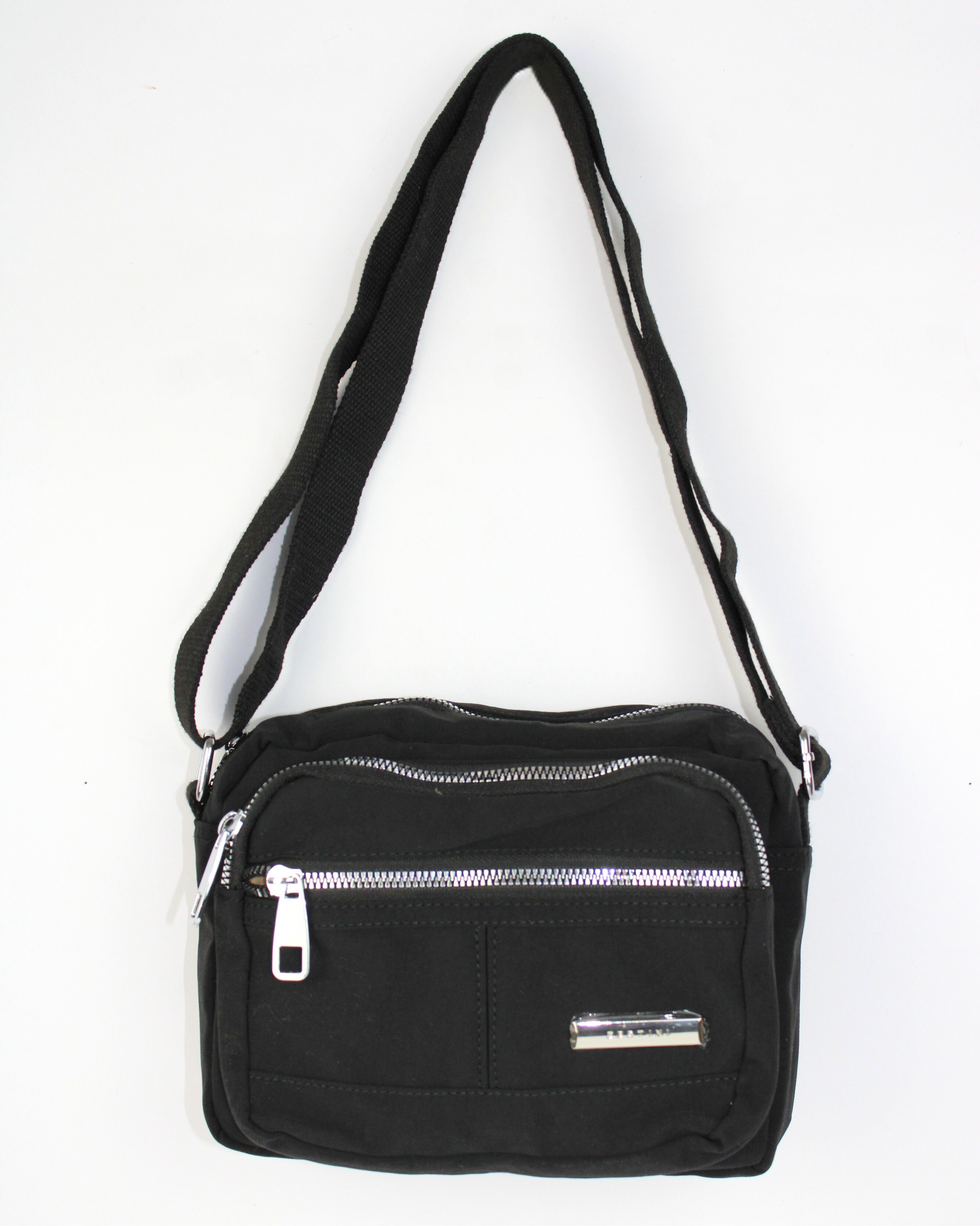 ROSSI5001 Bolso Pequeño Triple Zipper Plata