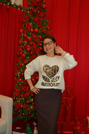 T2466 Suéter Tejido Diseño Corazón Animal P