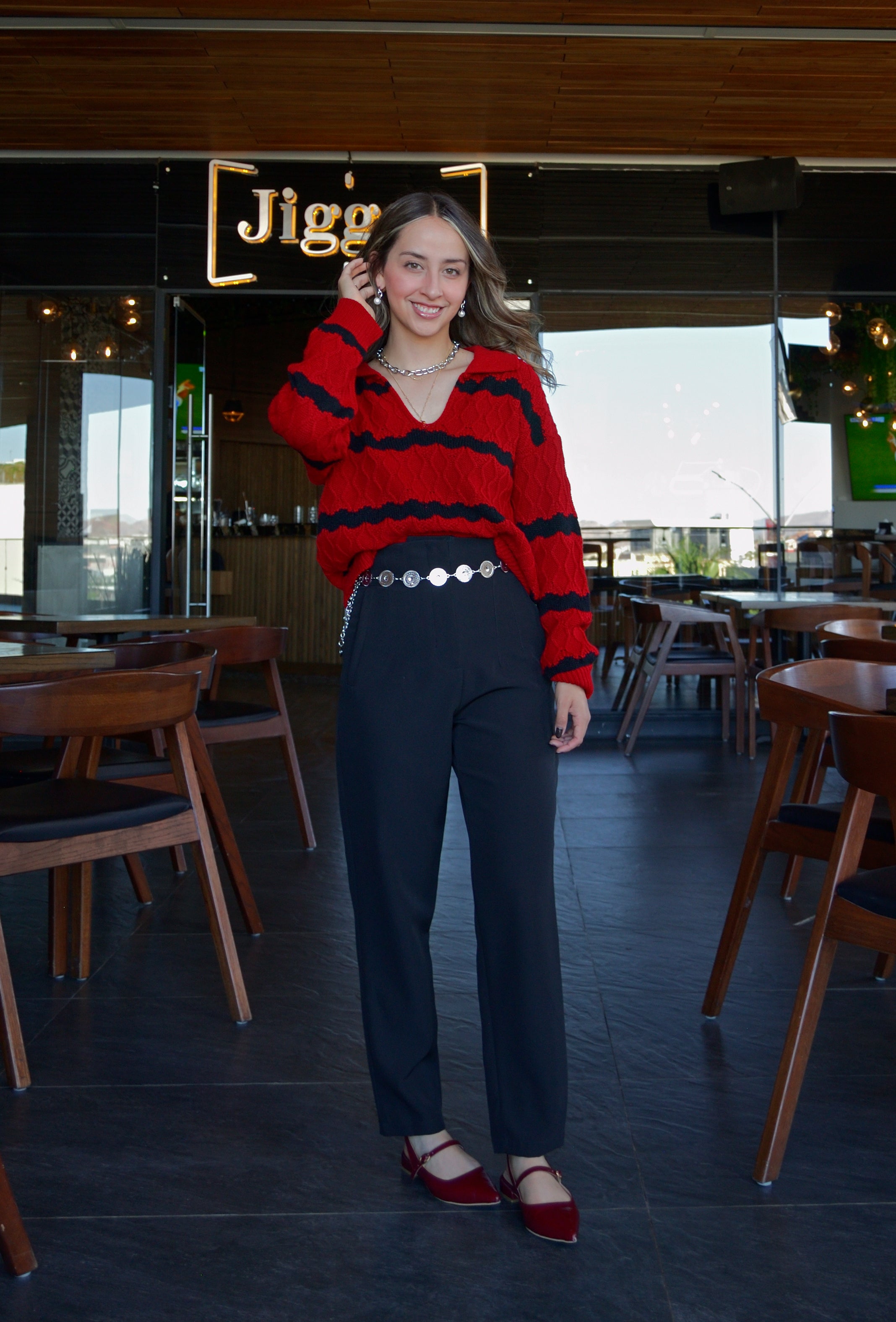 24133 Pantalón Pinzas Pierna Ancha