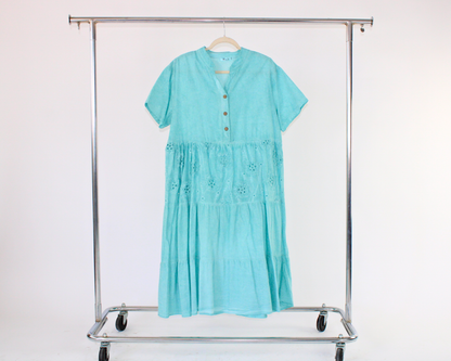 LRS25008 Vestido Largo Cuello Mao Bordado Flores