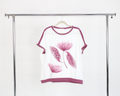 YX372 Blusa Camiseta Orilla Color Estampado Diente Leon
