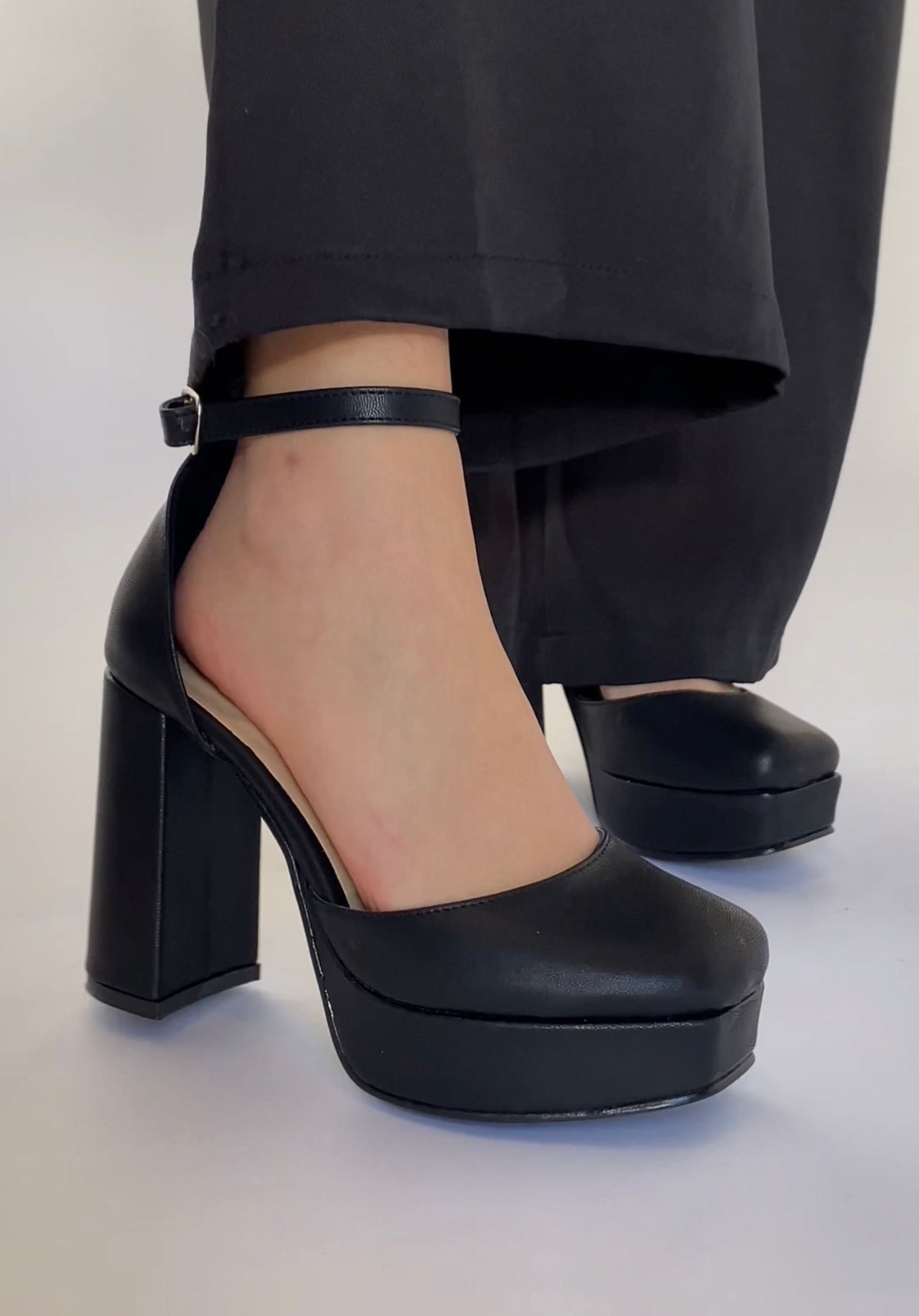 Zapatos Tacon Medio Cuadrado Punta Cuadrada Zapatos TacÃ³n Medio