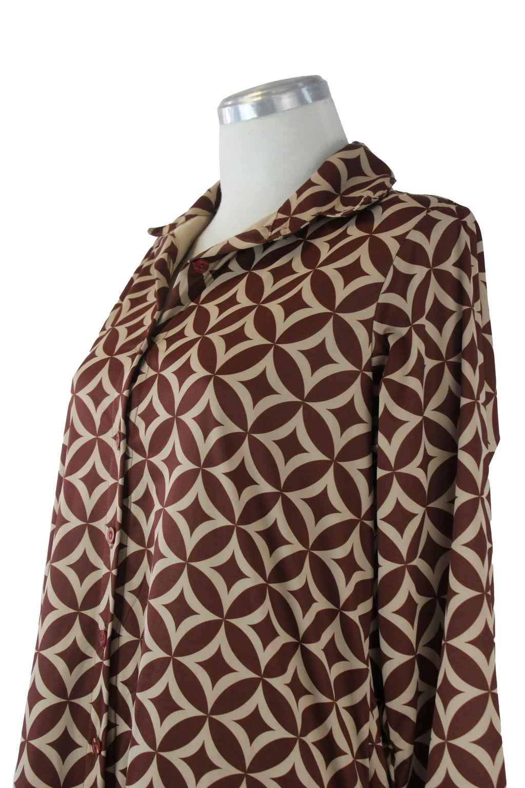 417 Conjunto Camisa Estampada Rombos y Círculos