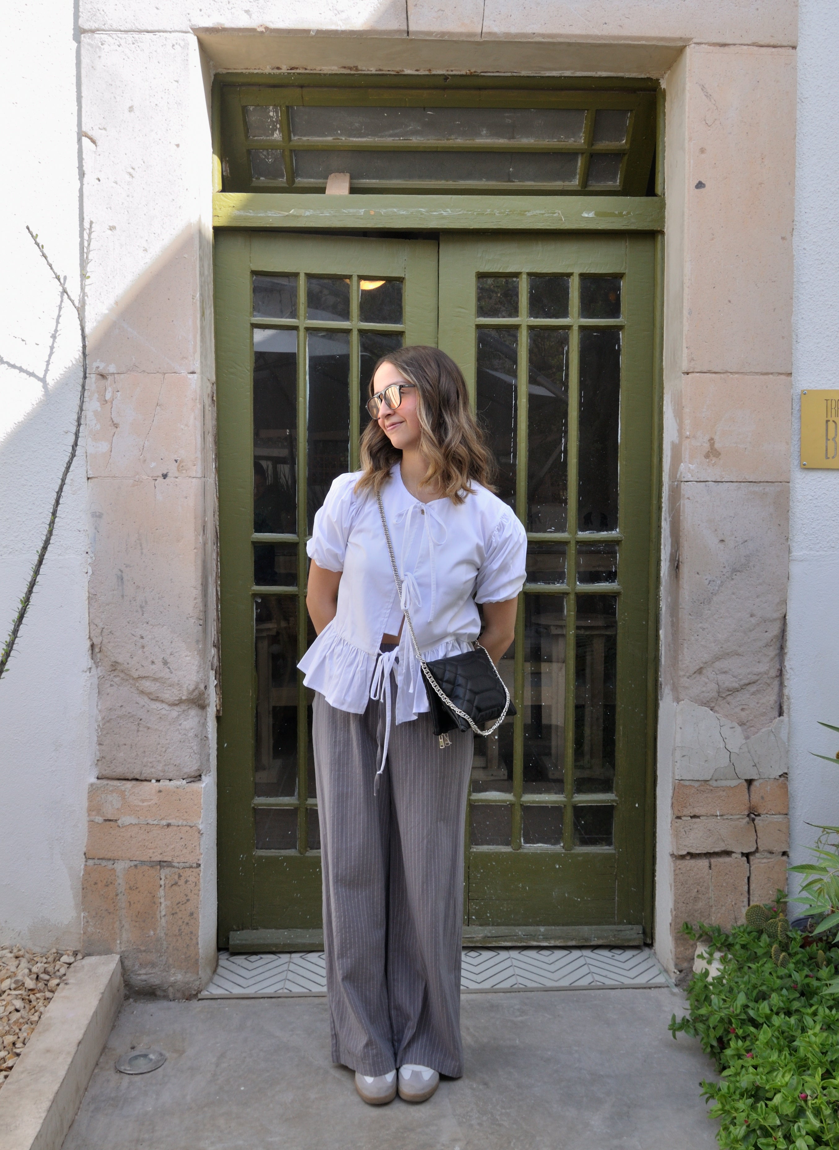 2313 Pantalón Rayado Corte Recto Con Jareta