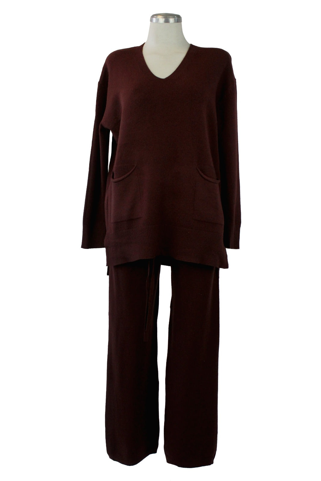 OJ-2668 Conjunto Suéter Liso con Bolsillos