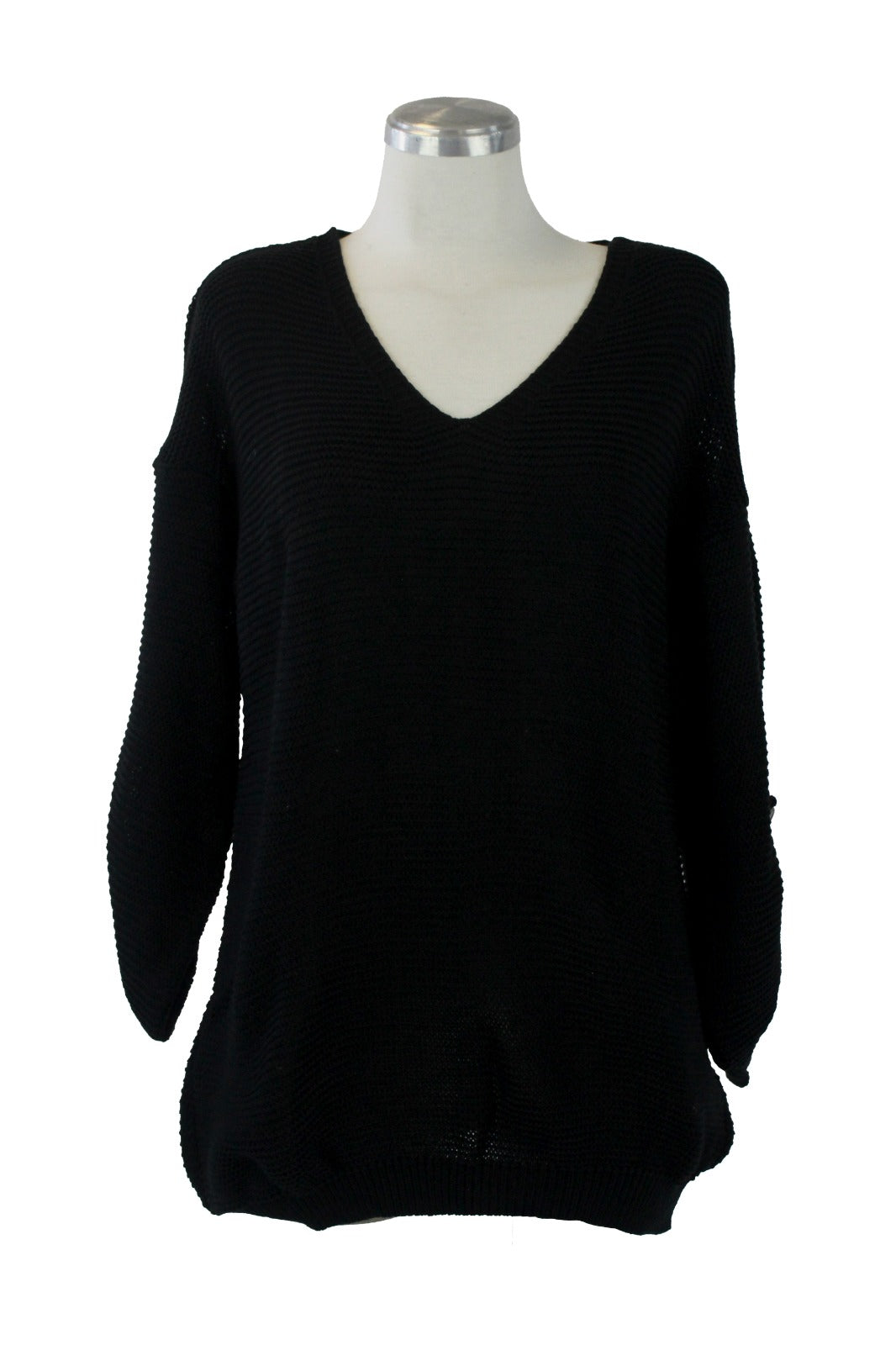 25601 Suéter Tejido de Ondas y Botón