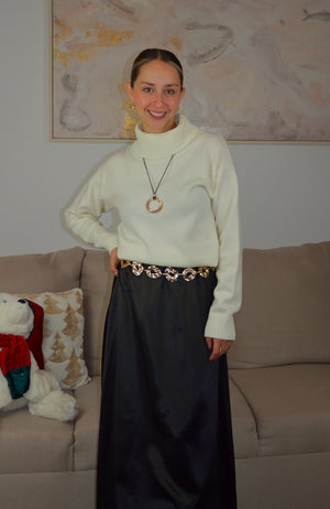 T3496 Falda Ancha de Satin