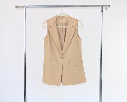 LDD1058 Chaleco largo lino