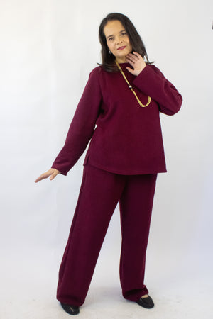 411 Conjunto de Sueter Tejido con Collar