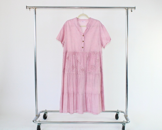 LRS25008 Vestido Largo Cuello Mao Bordado Flores
