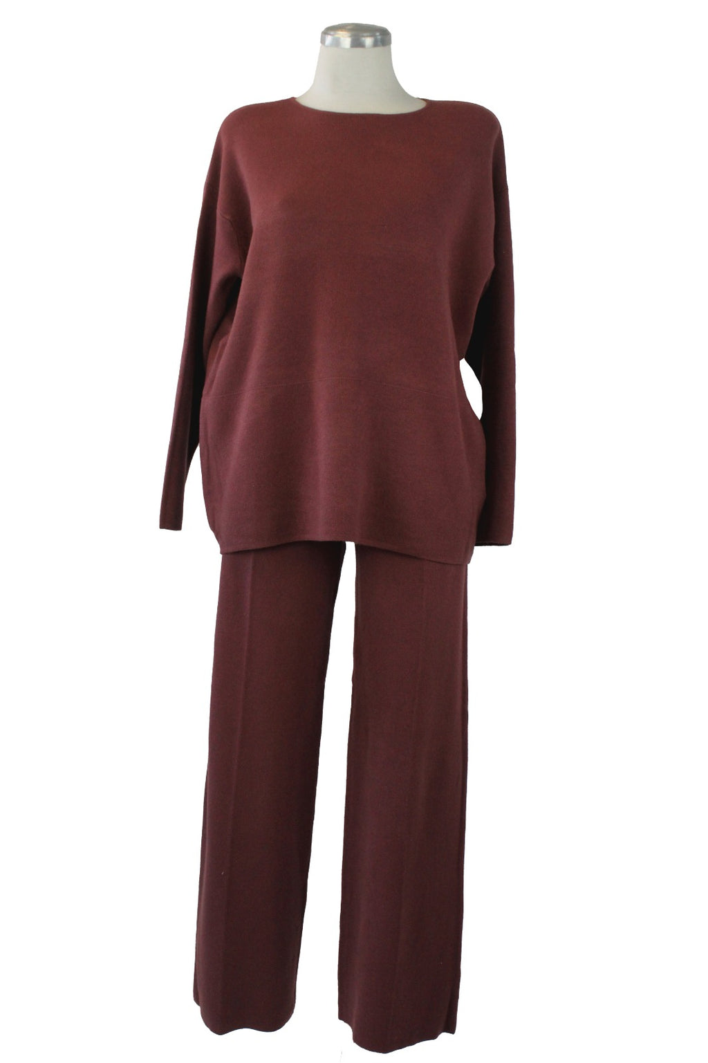 OJ-2723 Conjunto Suéter Liso y Línea de Costura