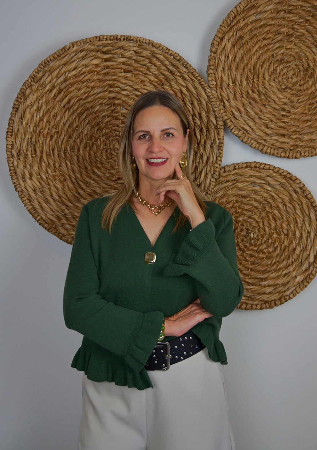 25648 Suéter de botones Cuadrados Olán Inferior