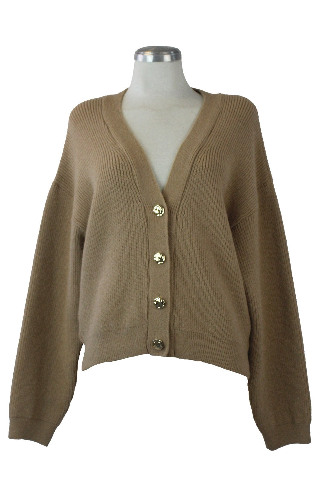 ST083 Suéter Cárdigan con Botones Irregulares