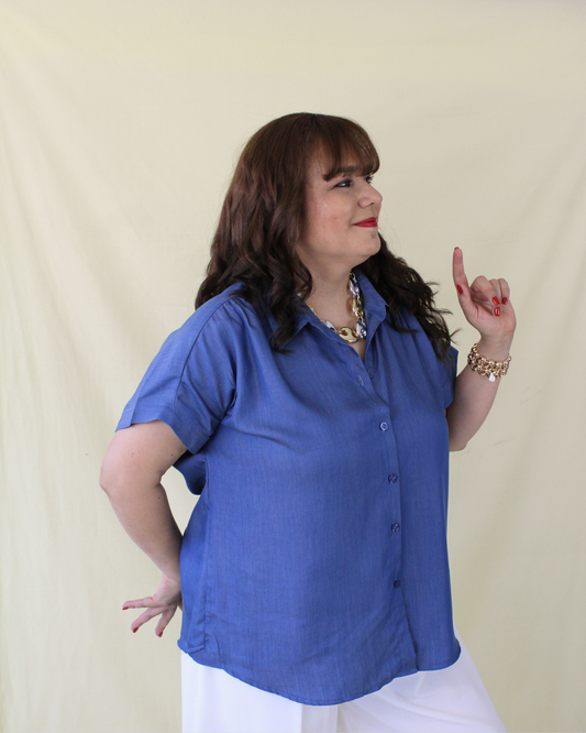 12624 Blusa Tipo Camisón Manga Redoblada