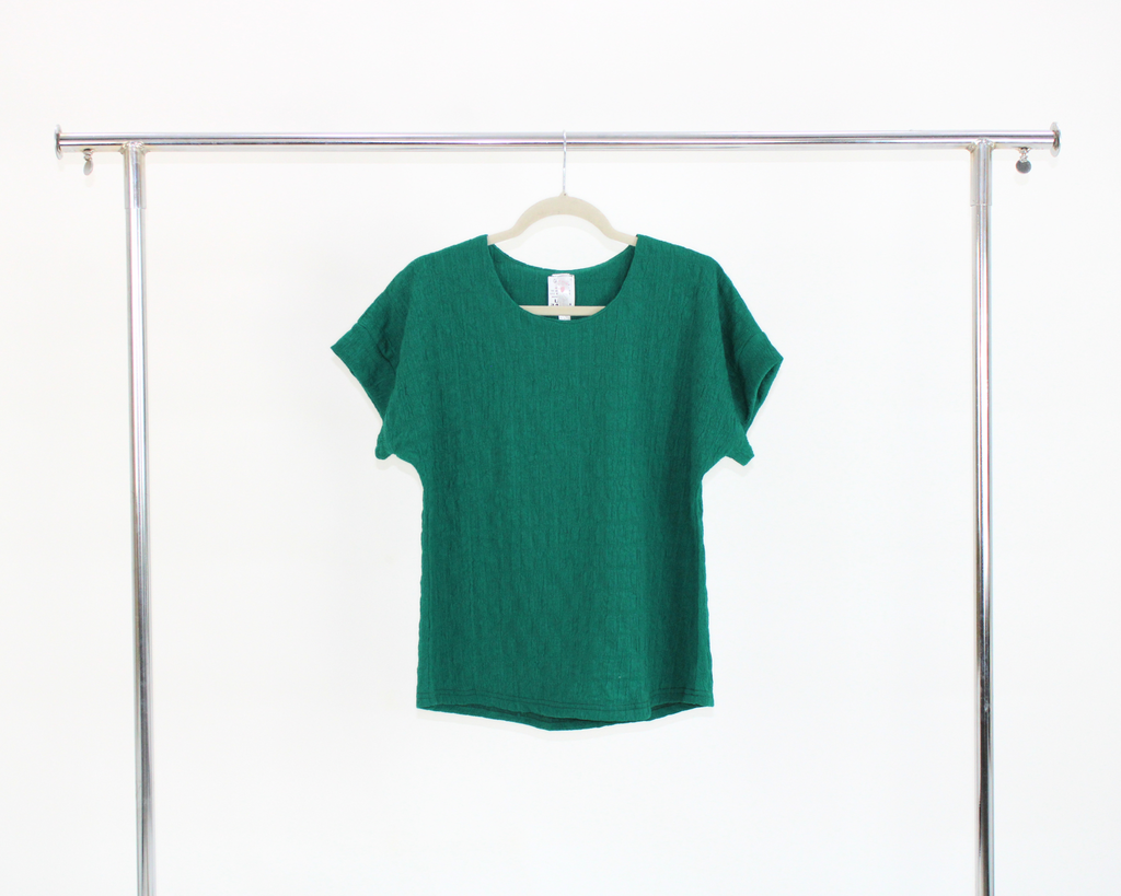 M2449c Blusa Cuello Redondo Corrugado Cuadros