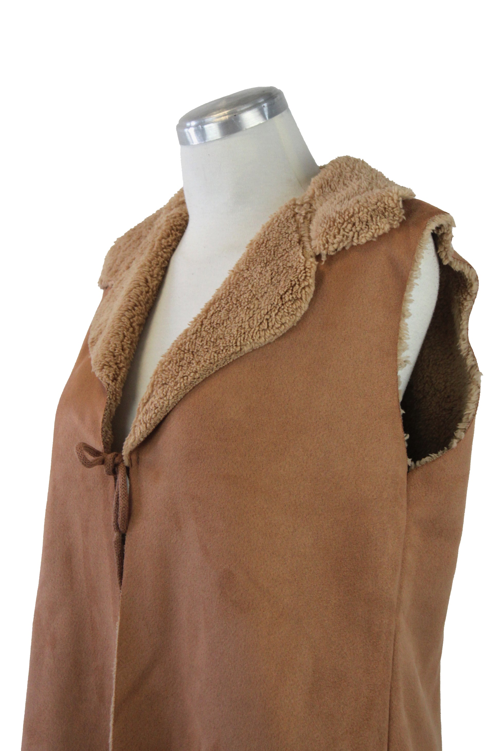 25357 Chaleco de Gamuza Liso con Jareta