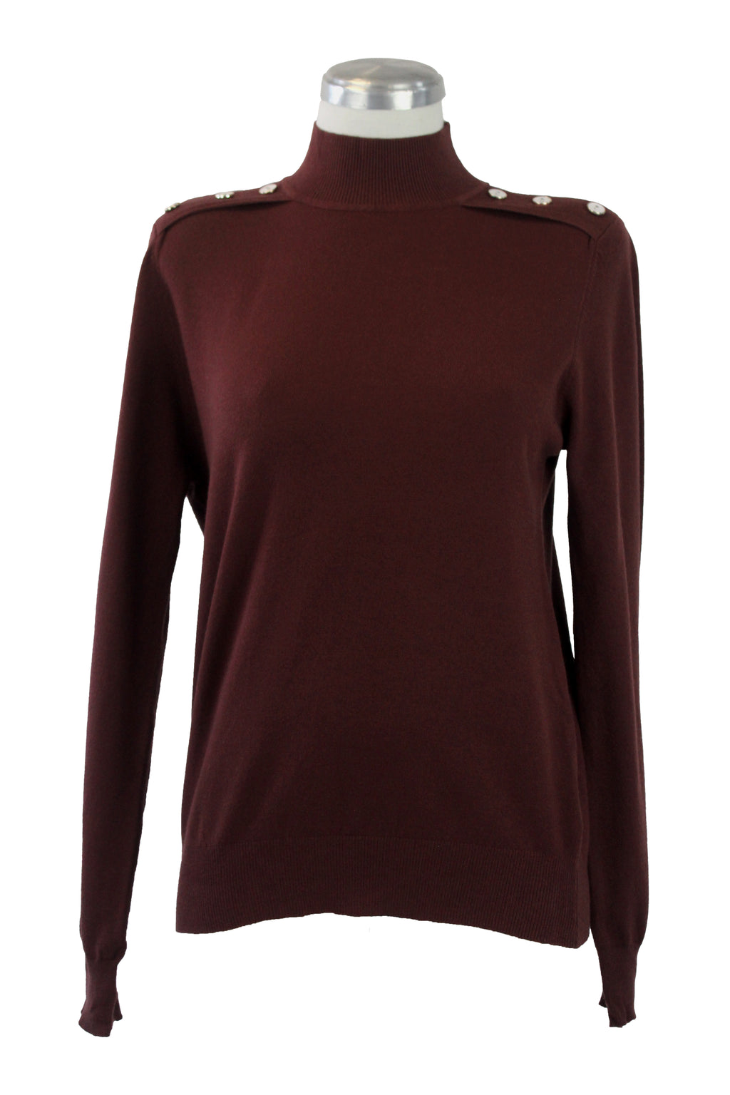 1283 Suéter Cuello Alto y Botones en los Hombros