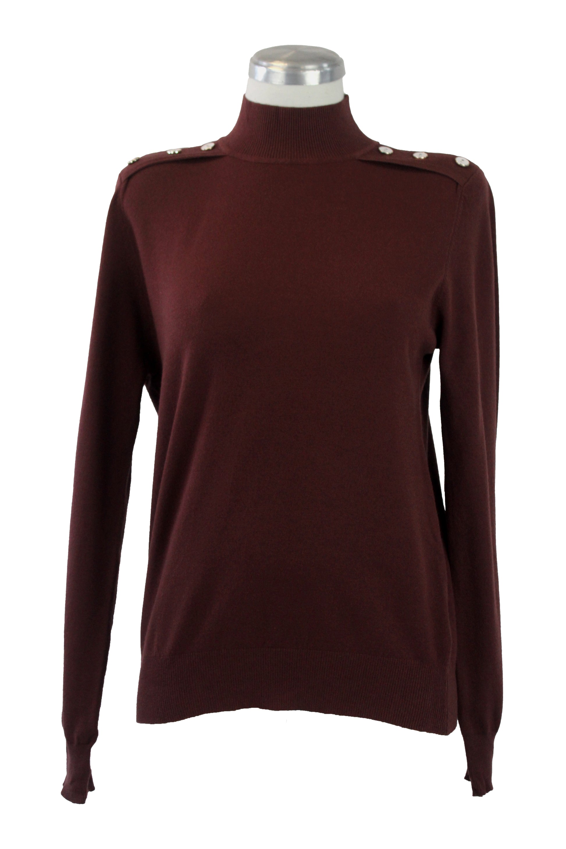 1283 Suéter Cuello Alto y Botones en los Hombros