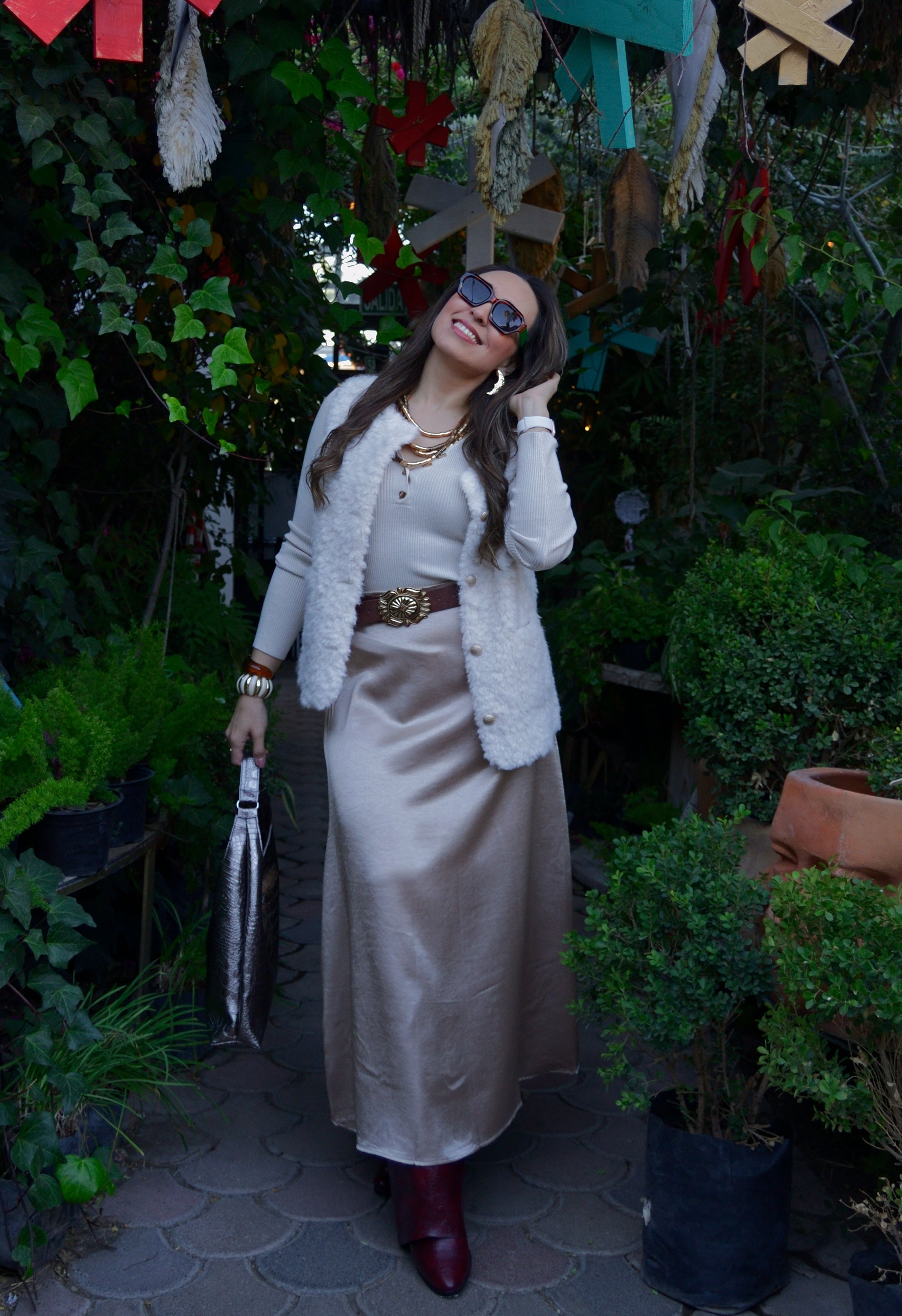 T3496 Falda Ancha de Satin