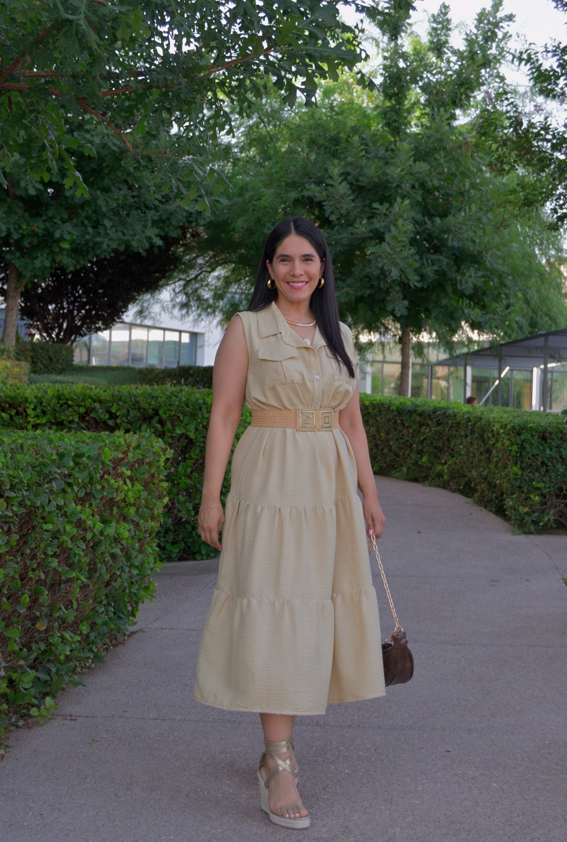 12568 Vestido Largo Tipo Vaquero Sin Mangas