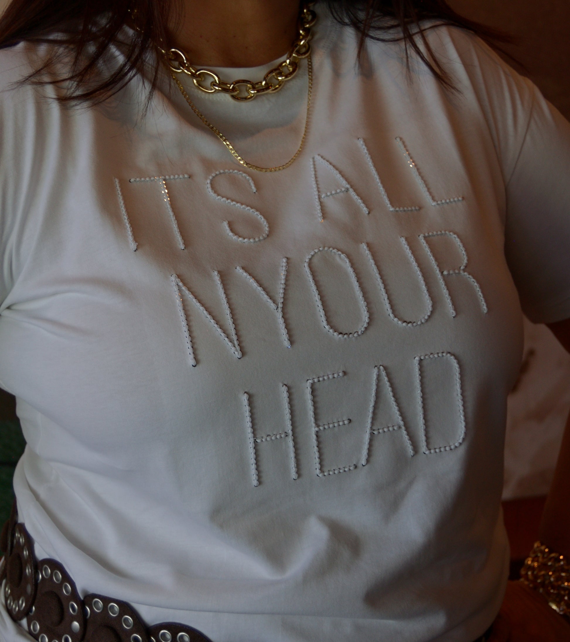 GX-3K807 Blusa Frase Con Piedras