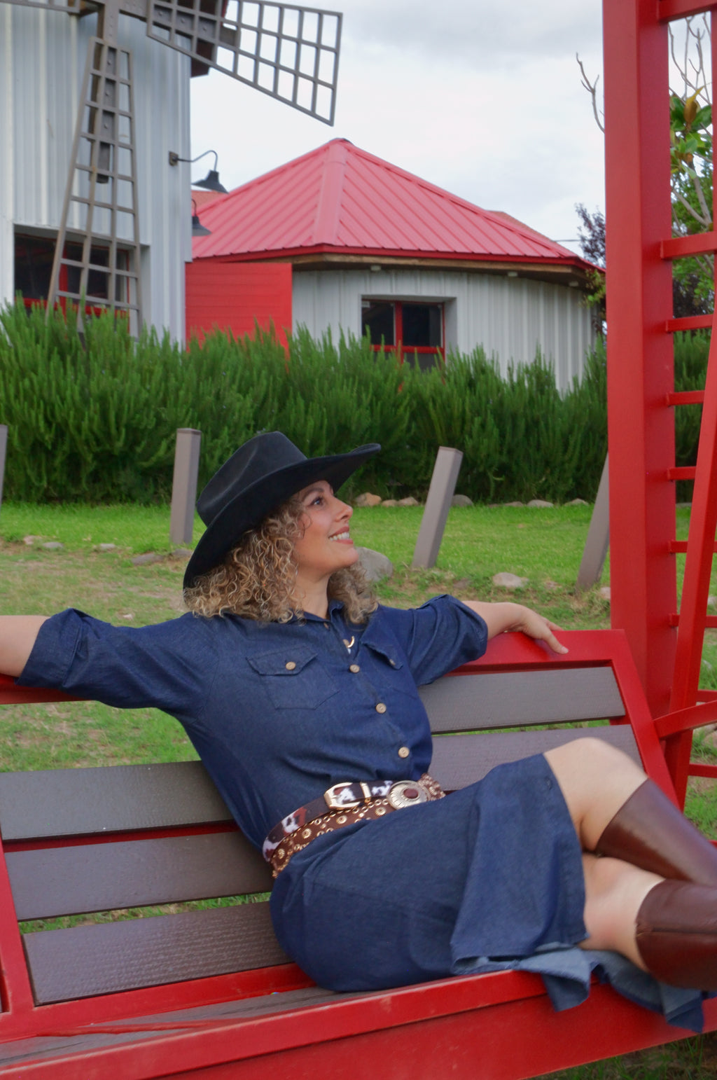 332 Vestido Mezclilla Botones Tipo Madera