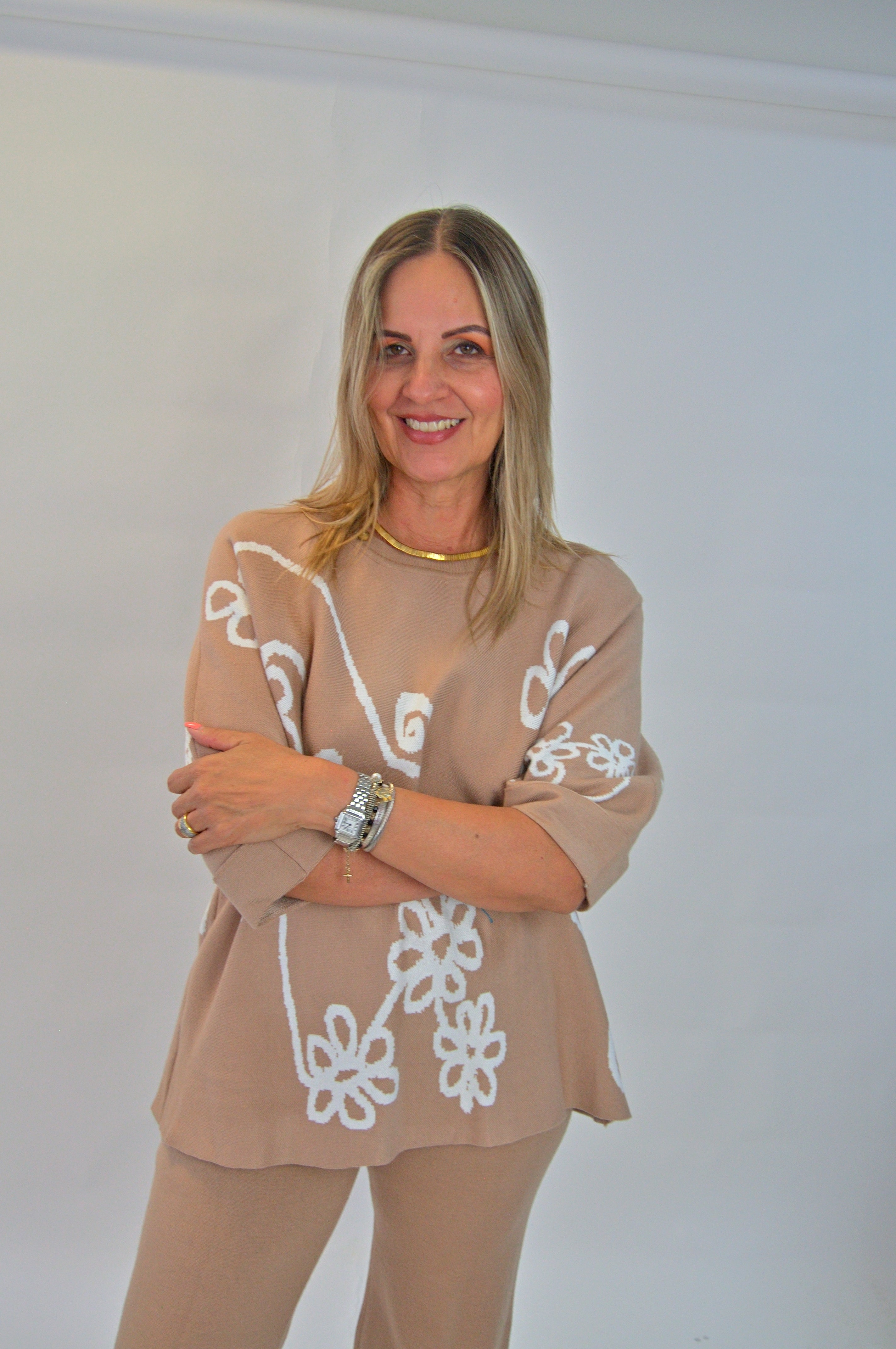 JSY804 Conjunto Suéter Diseño Flores