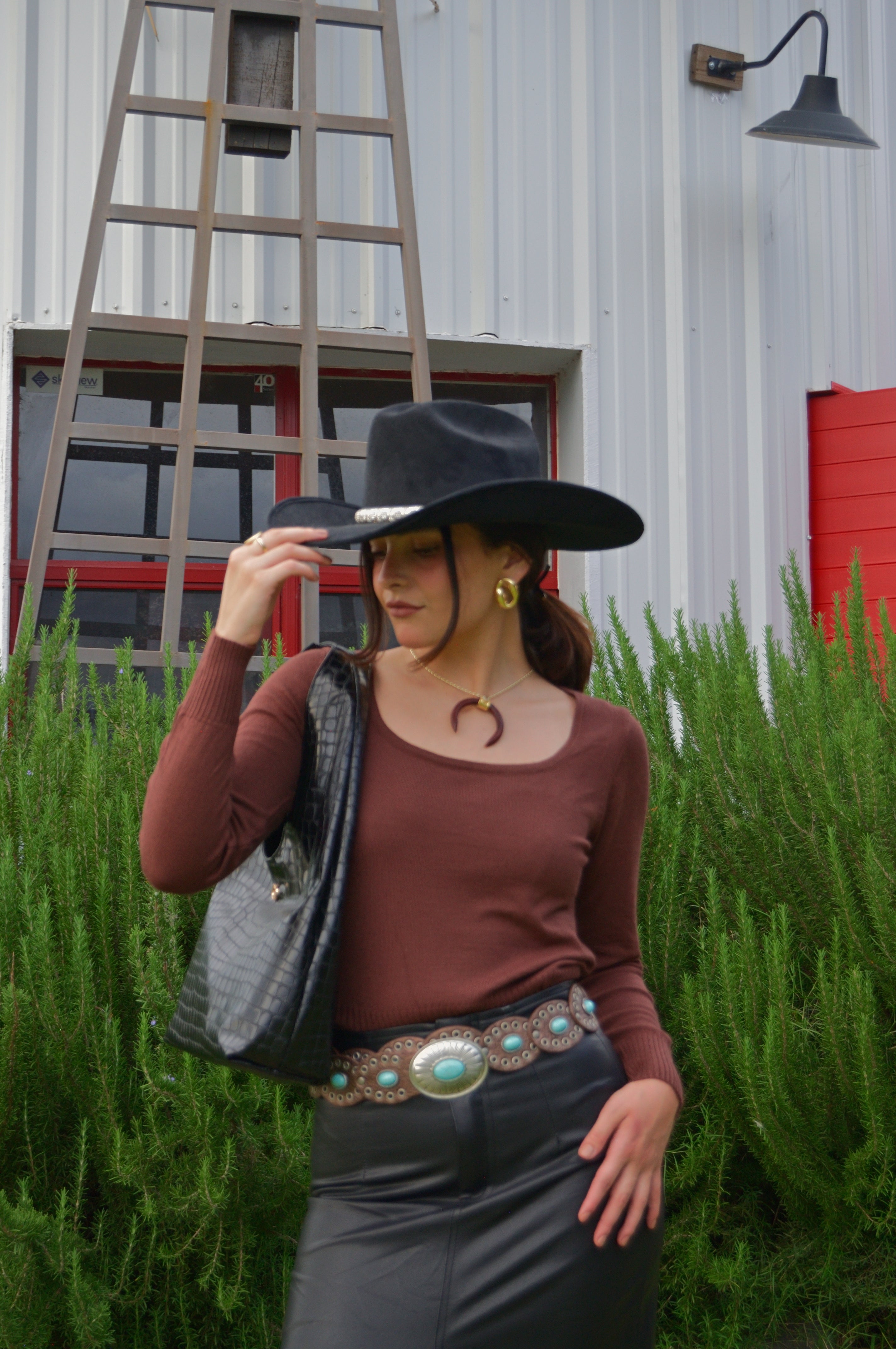 247 Cinto Discos con Estoperoles y Piedra Turquesa al Centro