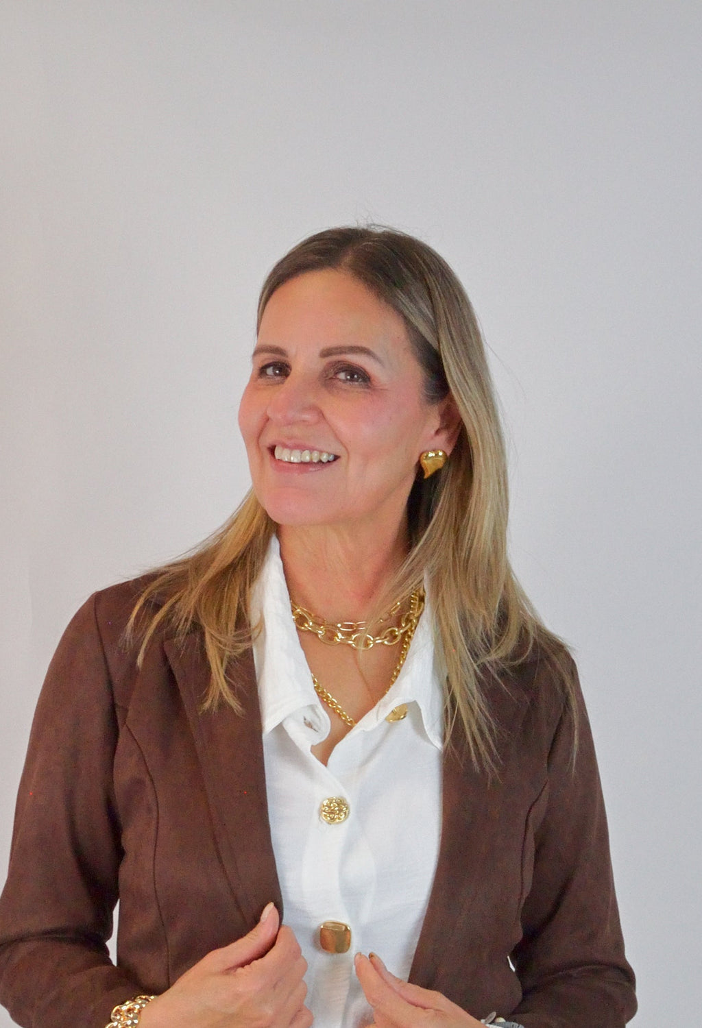 9025 Collar Triple Cadena Gruesa y Cadena Dije Moneda