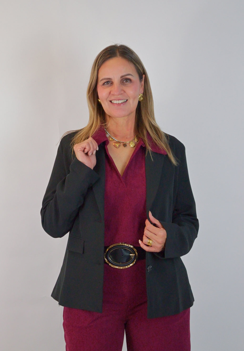 001 Saco Con Solapa 4 Botones y Bolsa Fantasia