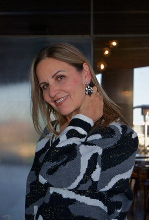 ARELE Arete Cristales Dos Colores