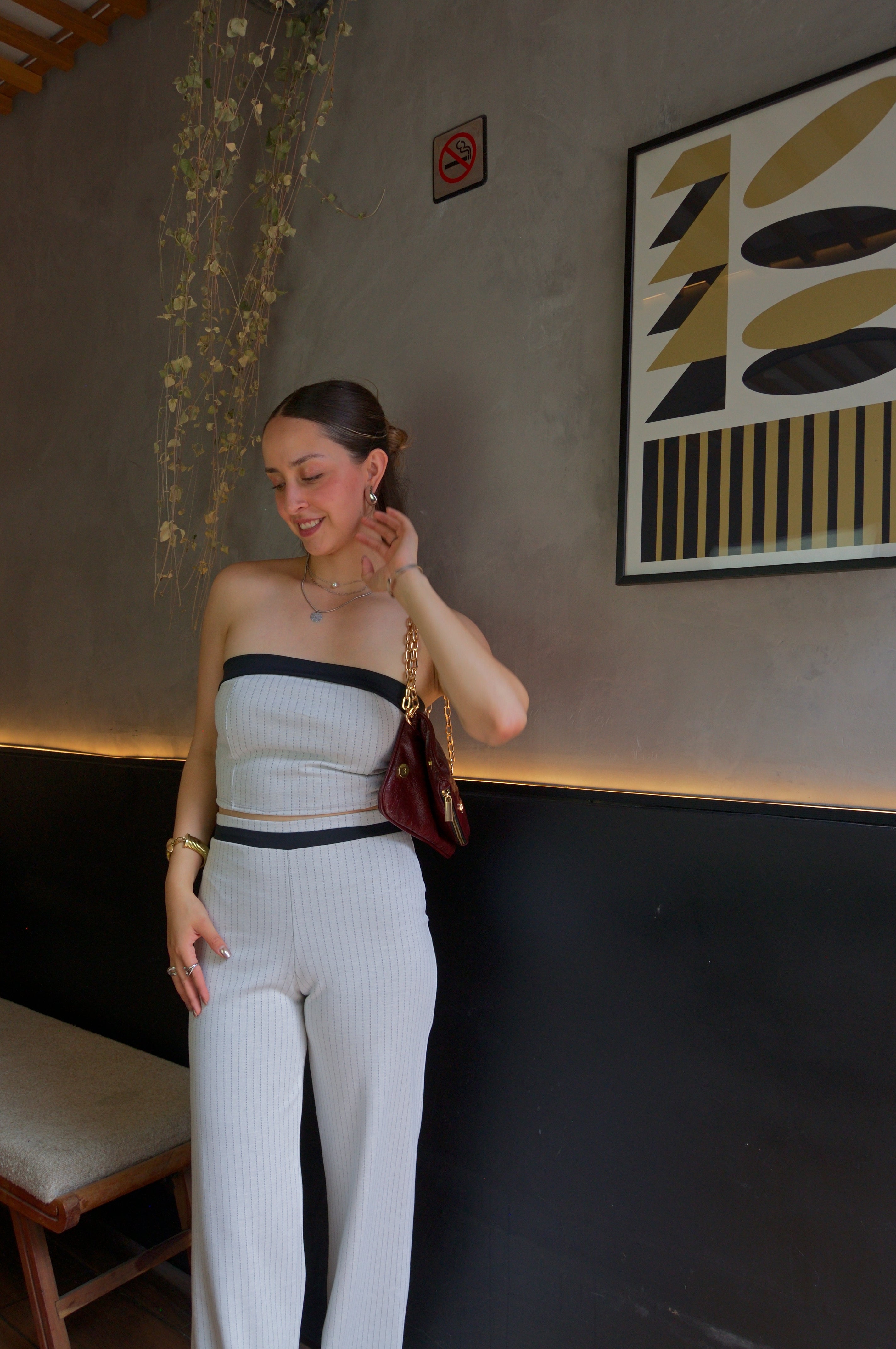 M2471R Conjunto Top Straple Rayado