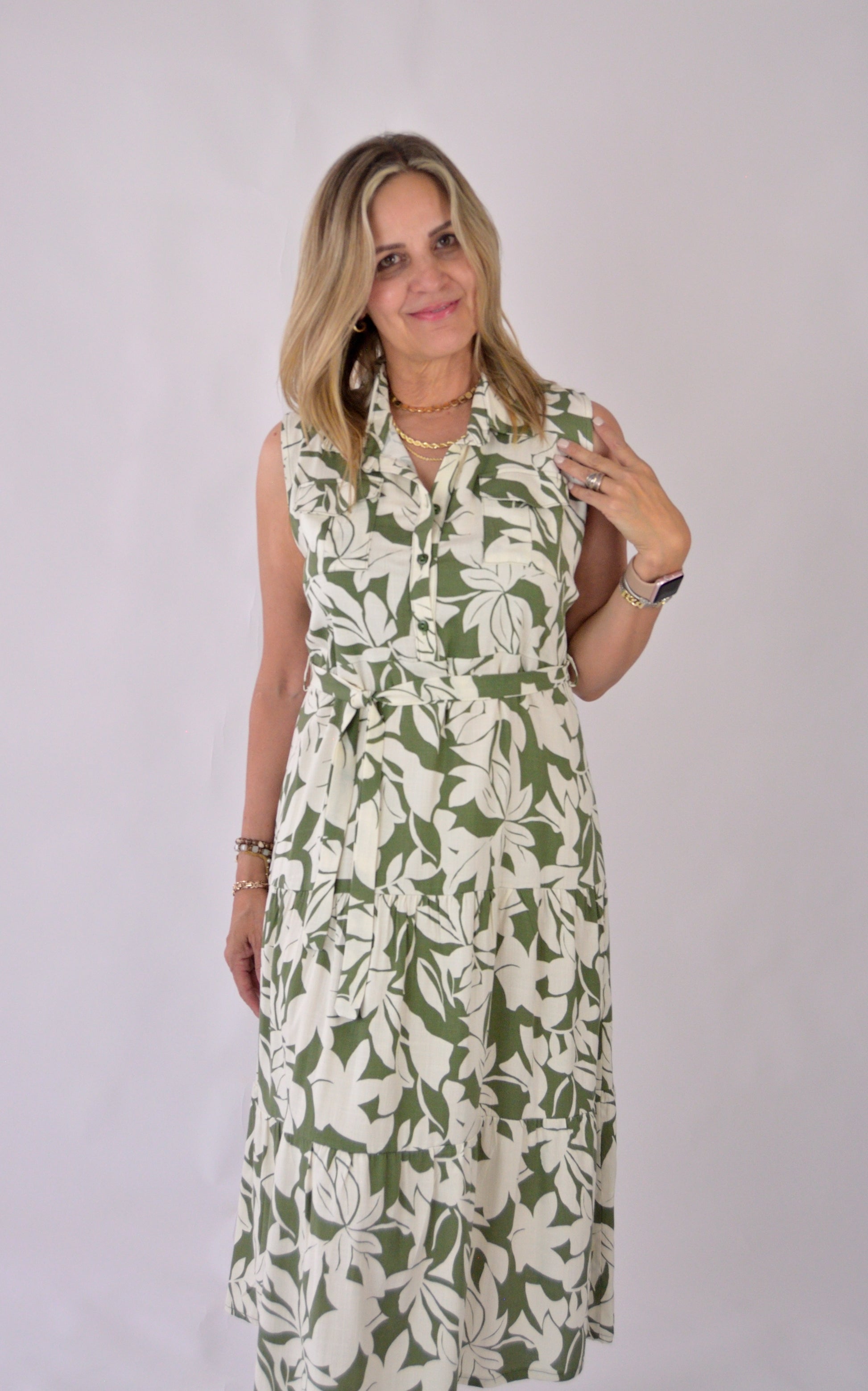 12620 Vestido Largo Estampado Floral