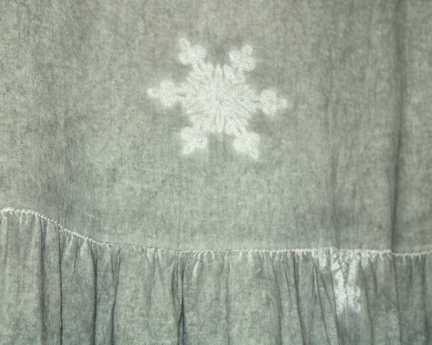 LRS23999 Vestido Largo Tipo Lino Copo De Nieve Estampado