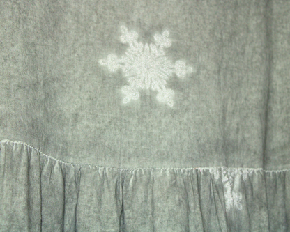 LRS23999 Vestido Largo Tipo Lino Copo De Nieve Estampado