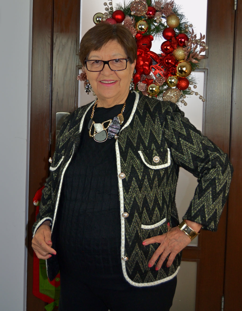 K2517 Sueter Afelpado con Botones Aperlados