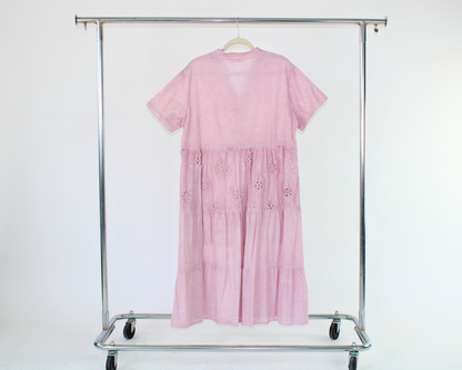 LRS25008 Vestido Largo Cuello Mao Bordado Flores